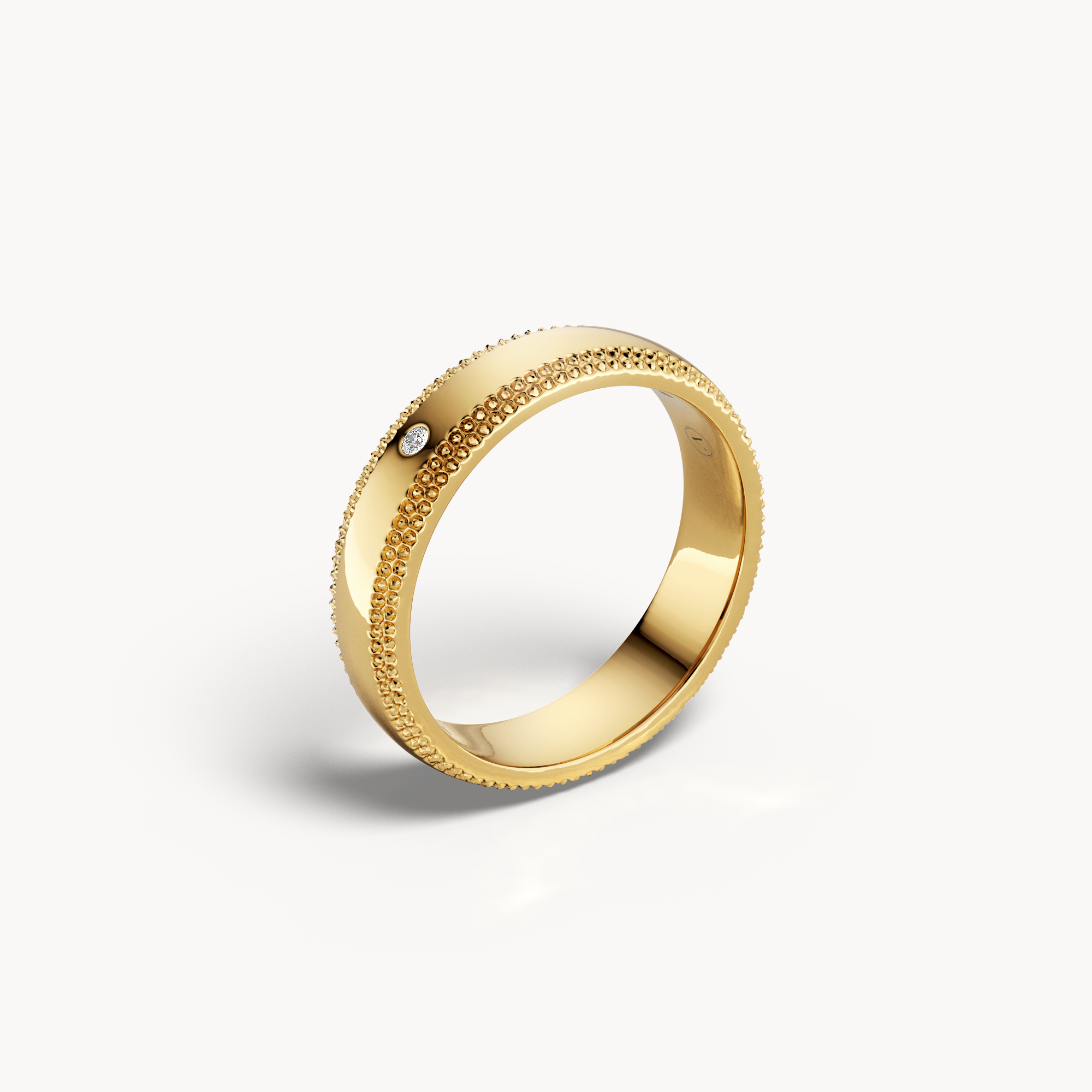 Milgrain Solitaire Wedding Band