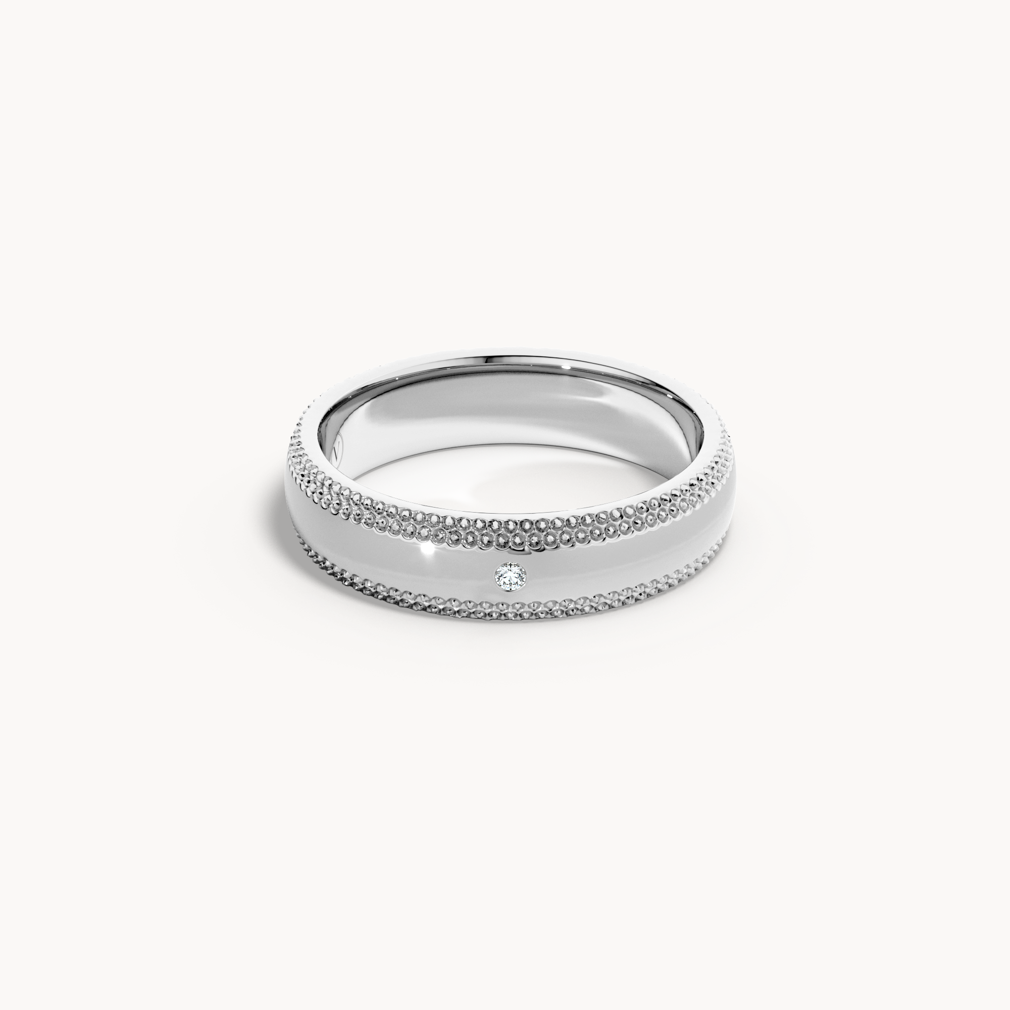 Milgrain Solitaire Wedding Band