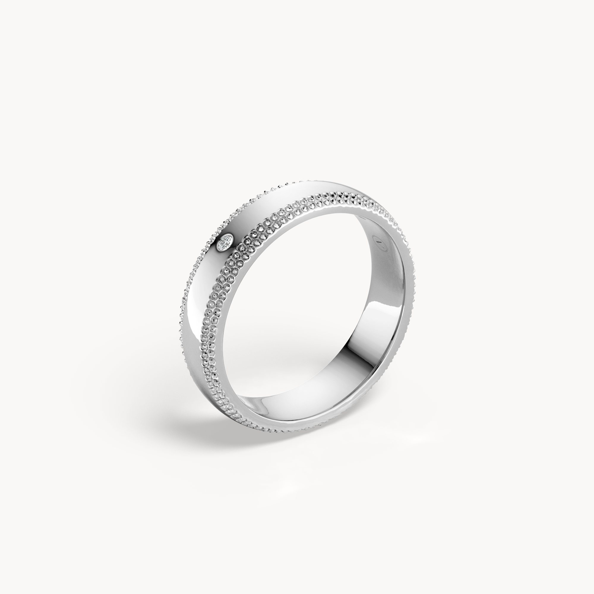 Milgrain Solitaire Wedding Band