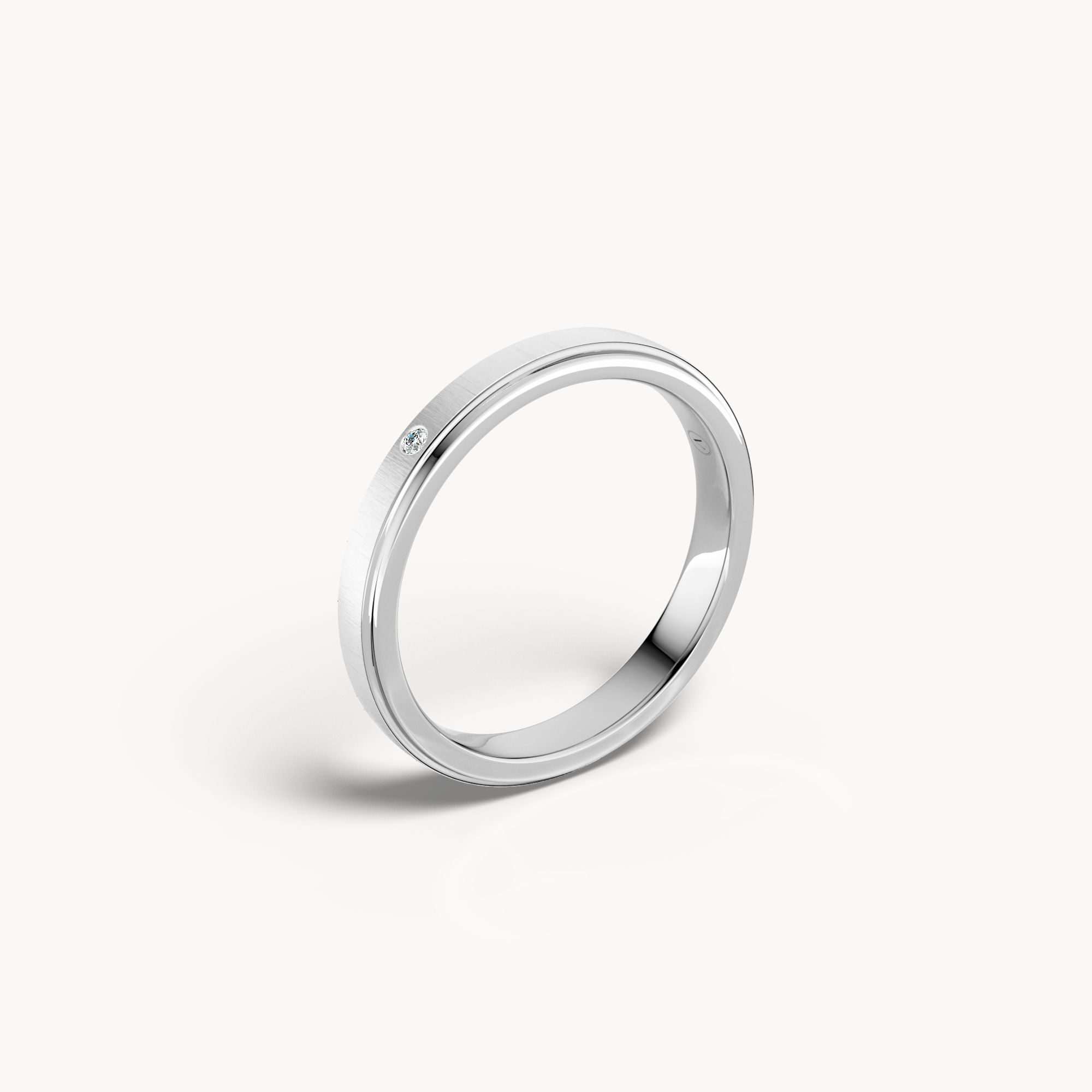 Slim Solitaire Wedding Band