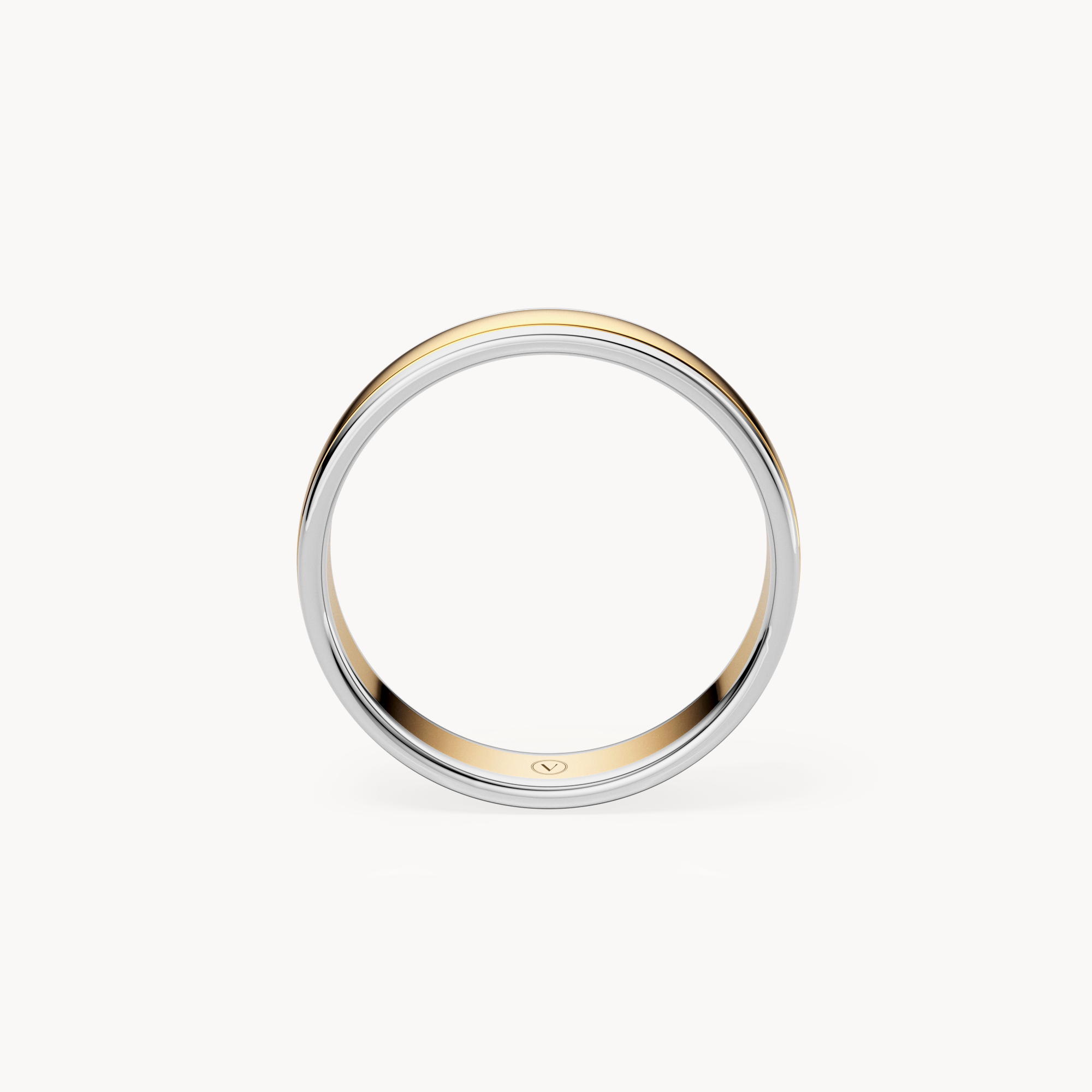 Bicolor Inlay Wedding Band