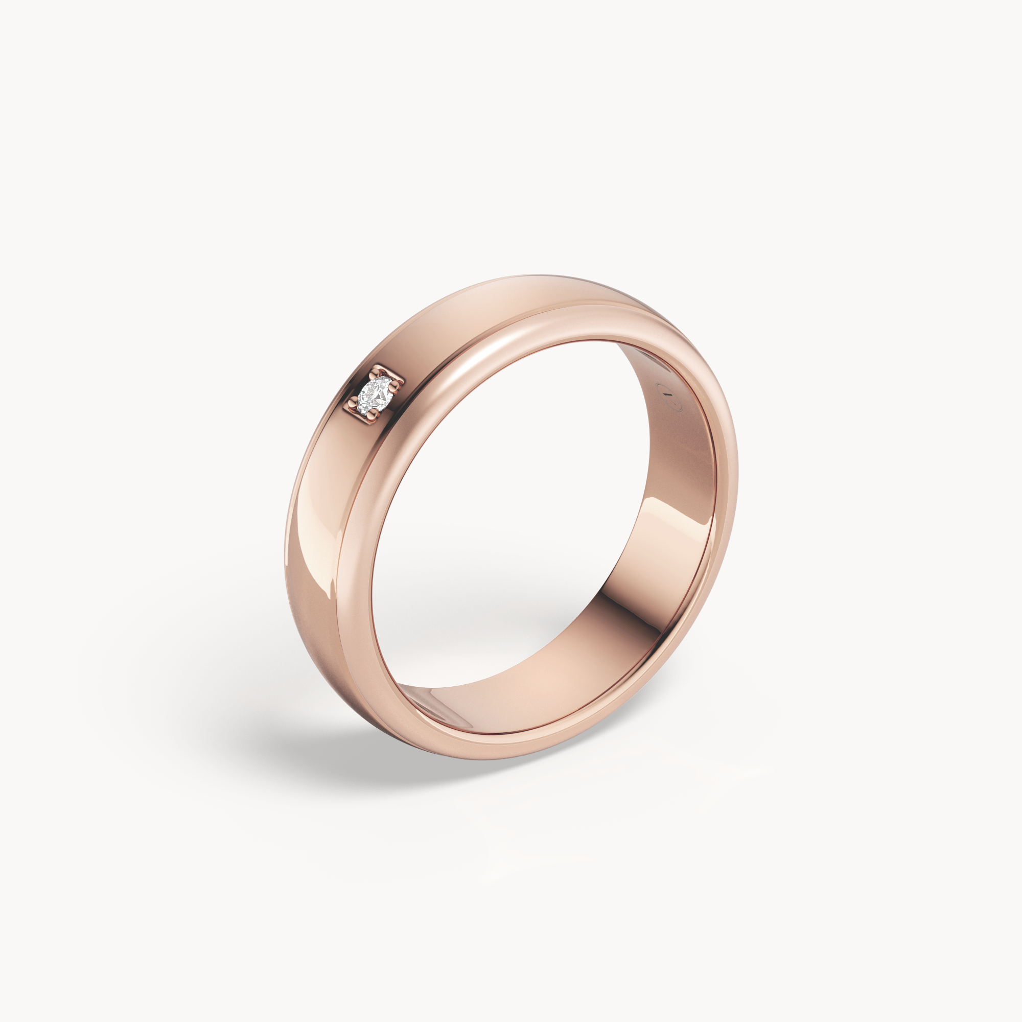 Square Solitaire Wedding Band
