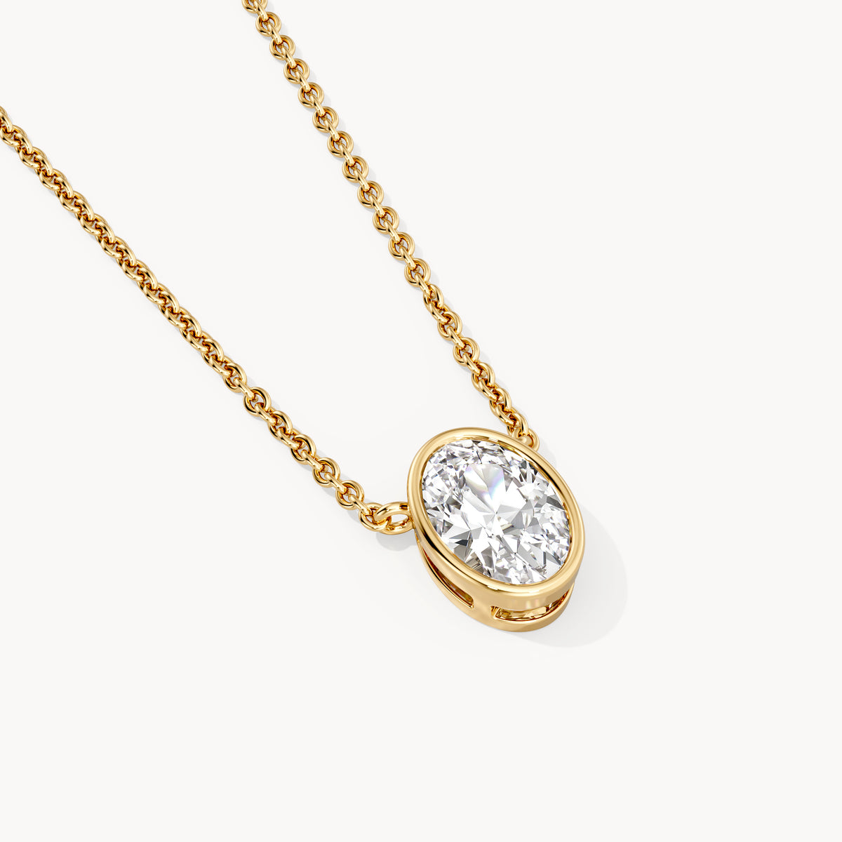 Bezel Necklace Oval