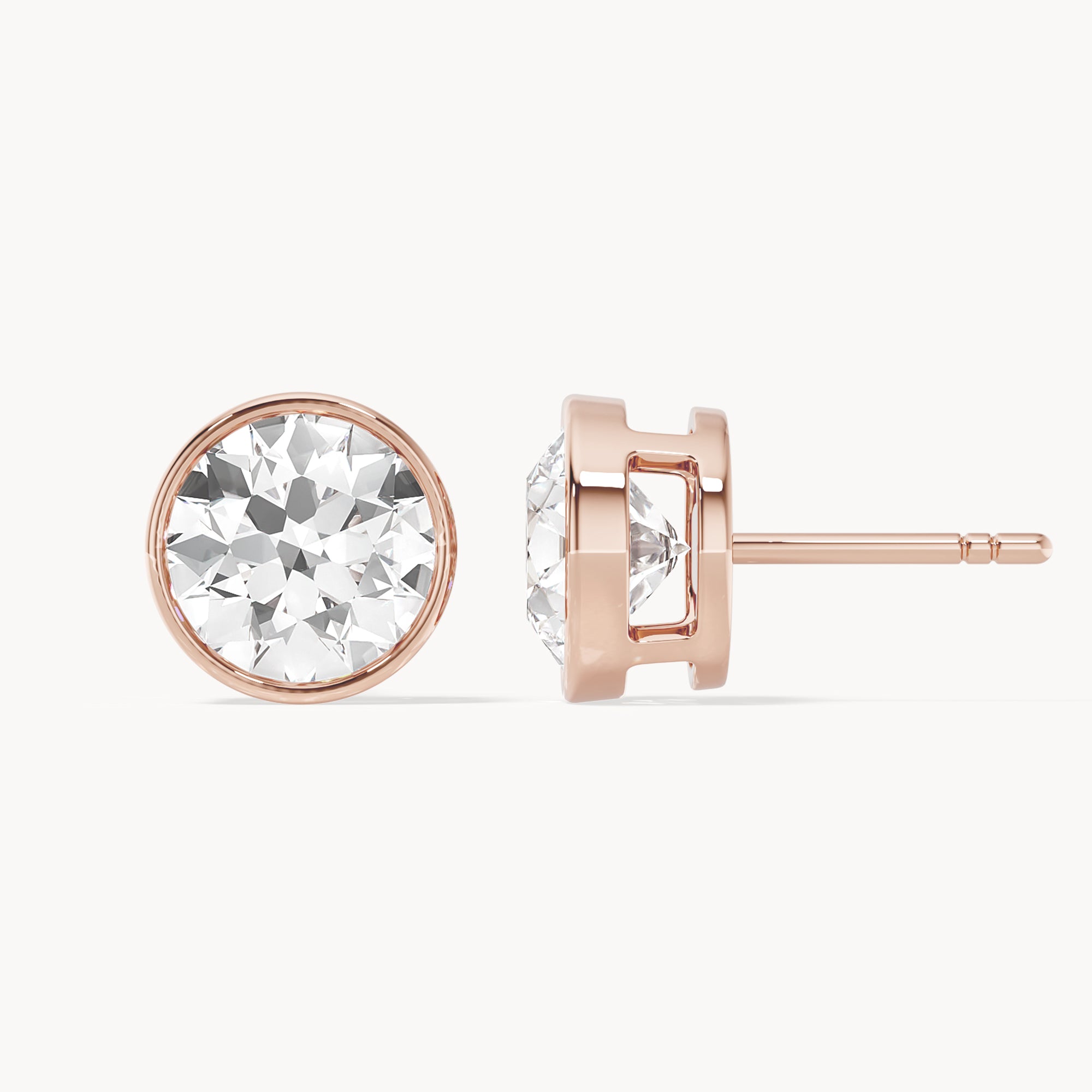 Bezel Ohrstecker Rund