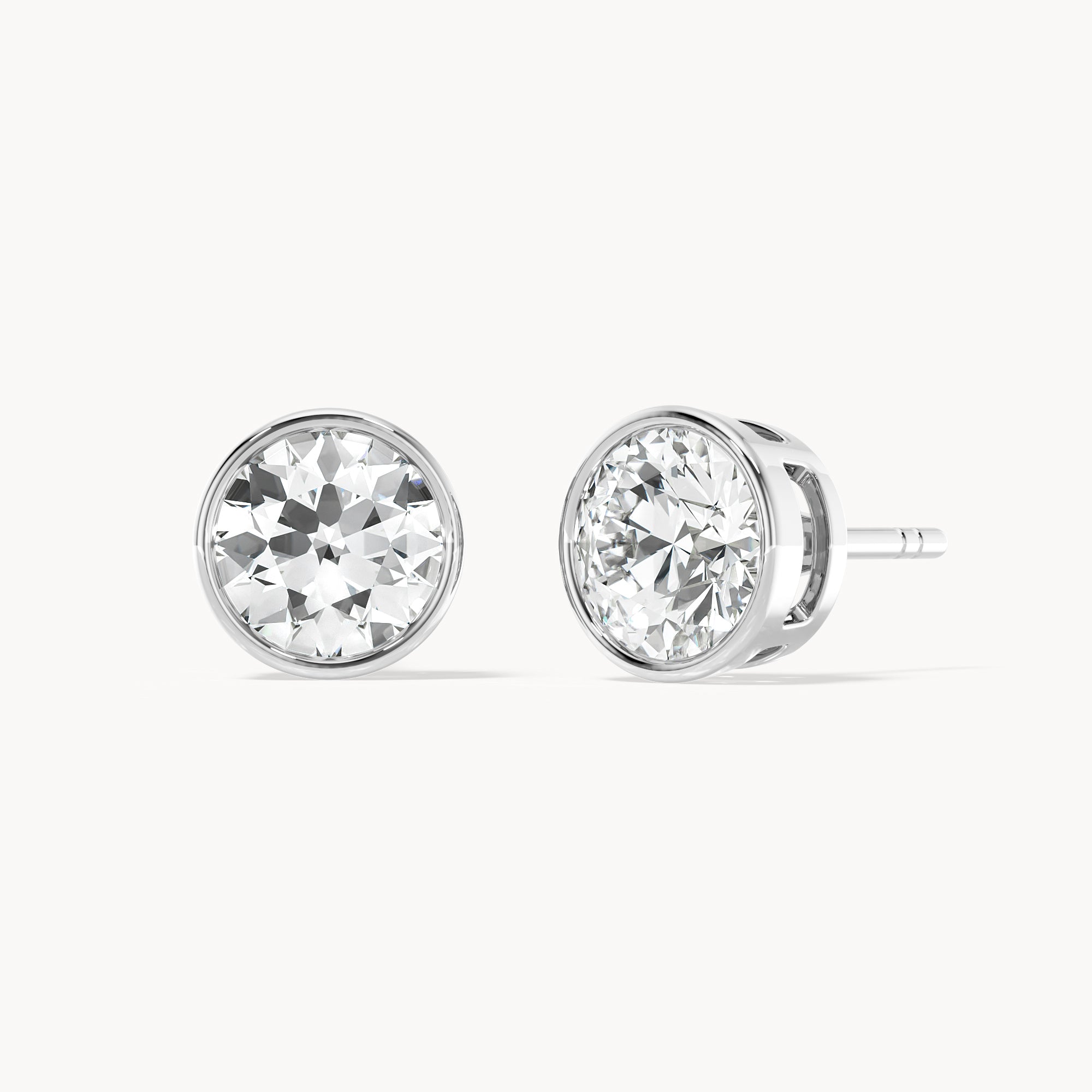 Bezel Ohrstecker Rund