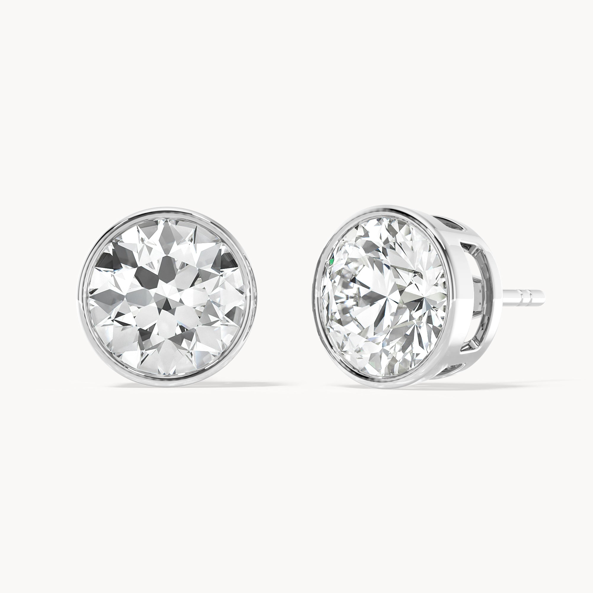 Bezel Ohrstecker Rund