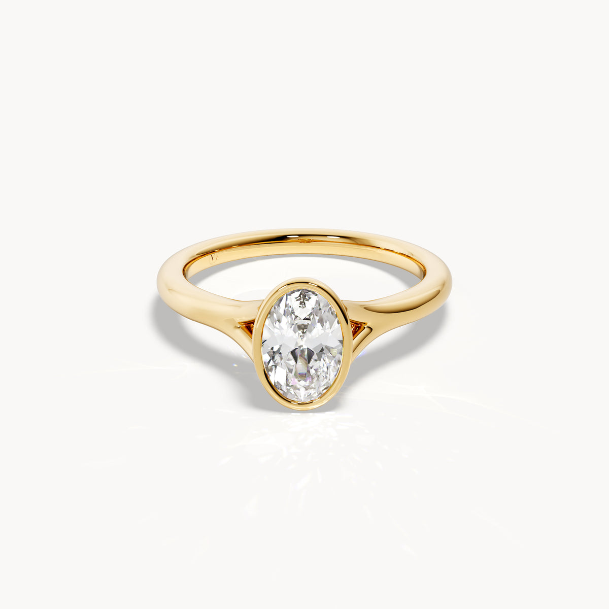 Bezel Verlobungsring Oval