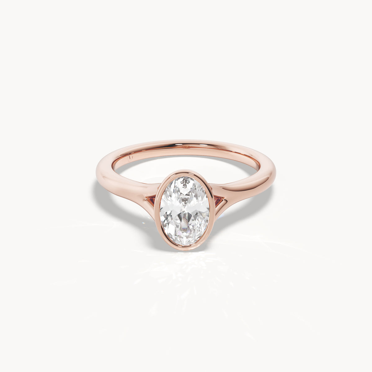 Bezel Verlobungsring Oval