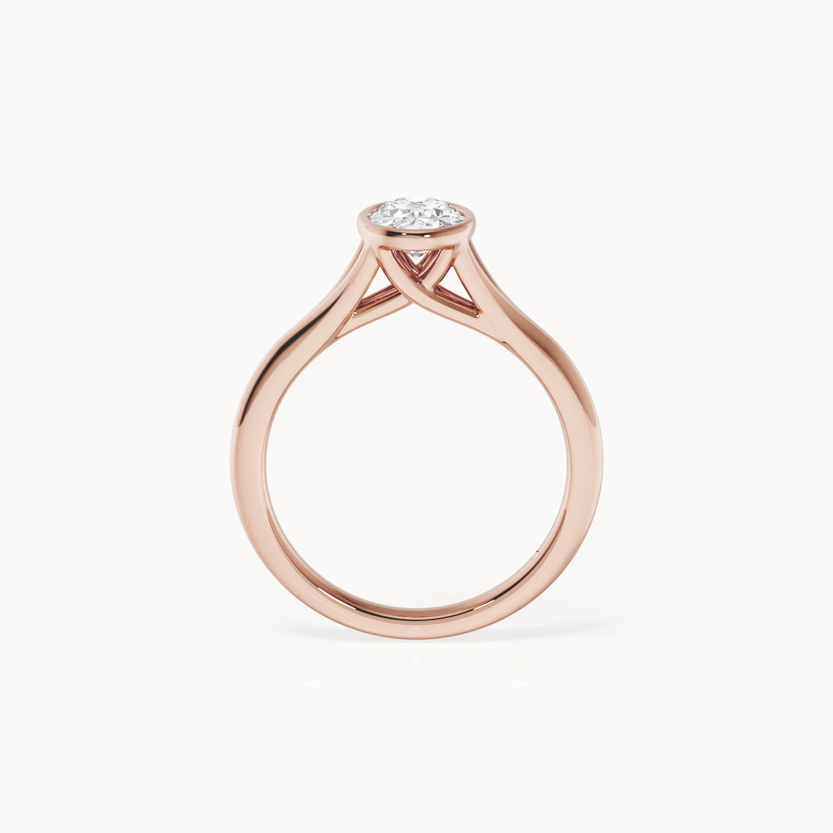 Bezel Verlobungsring Oval