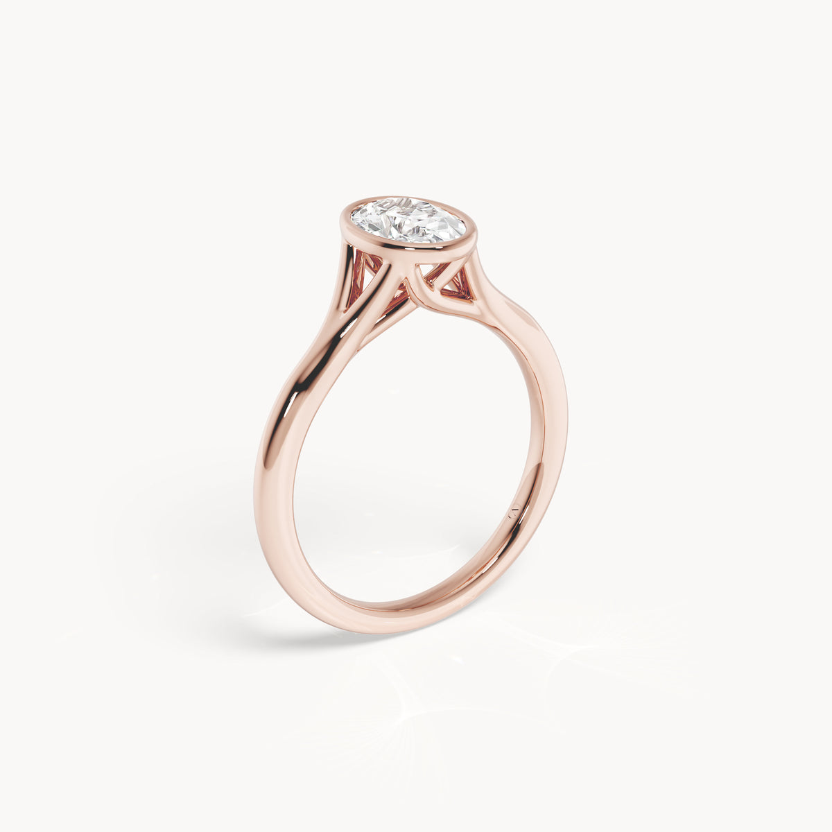 Bezel Verlobungsring Oval