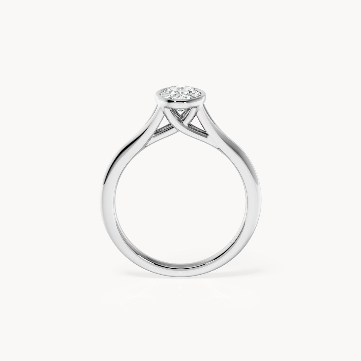 Bezel Verlobungsring Oval