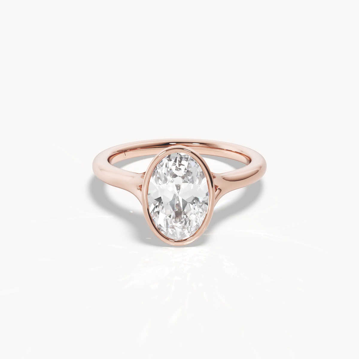 Bezel Verlobungsring Oval