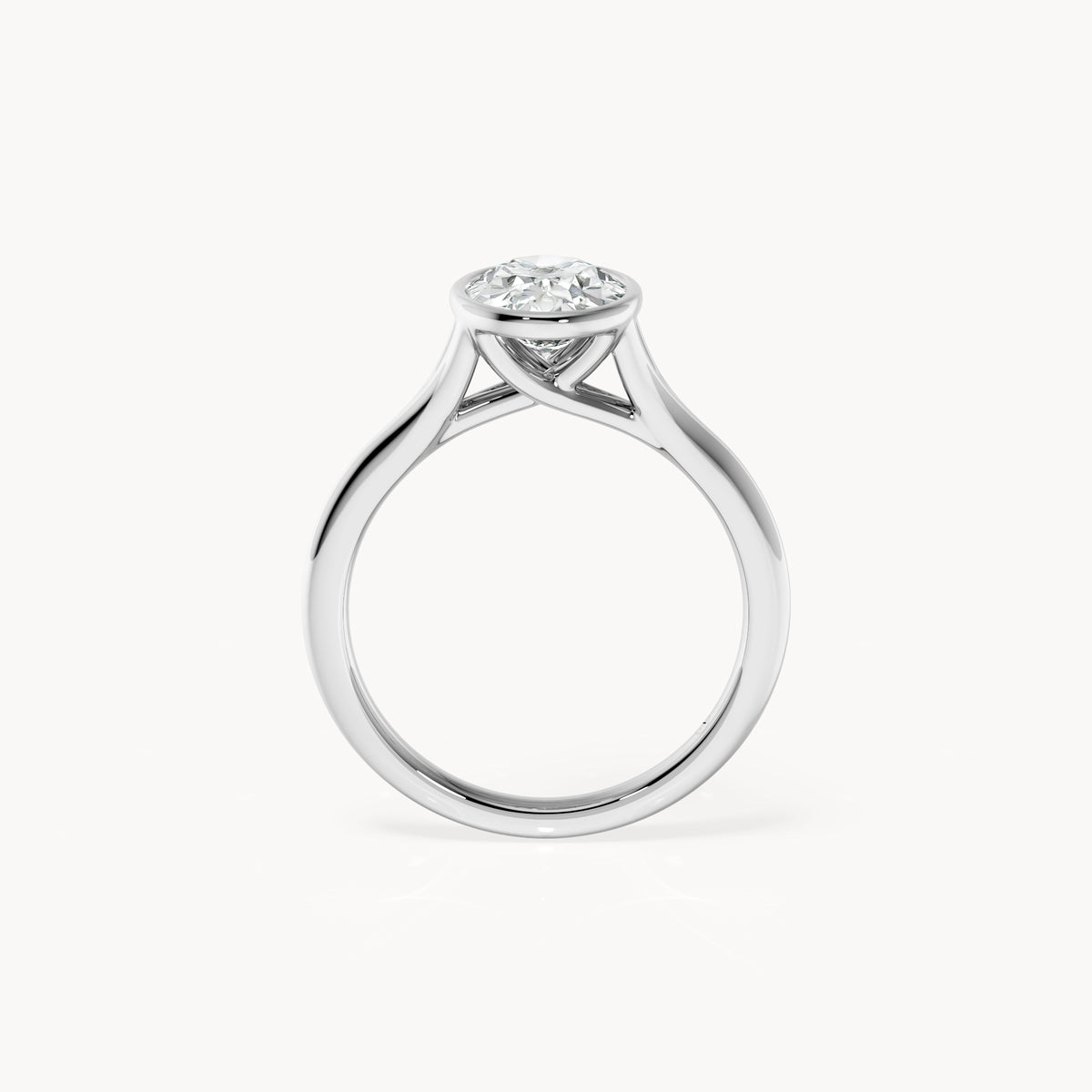 Bezel Verlobungsring Oval