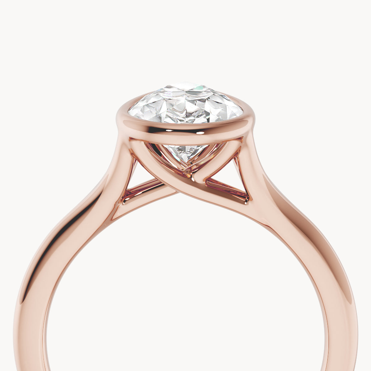 Bezel Verlobungsring Tropfen