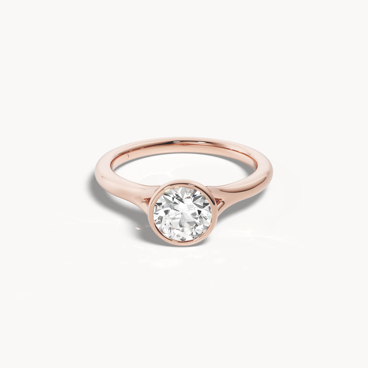 Bezel Verlobungsring Rund
