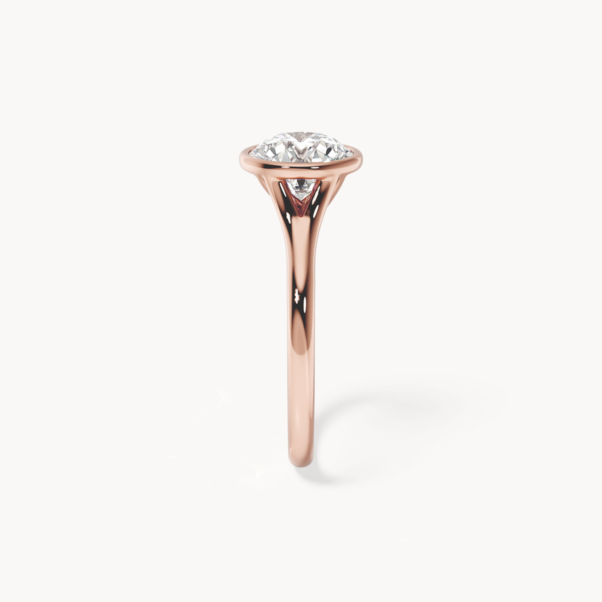 Bezel Verlobungsring Rund