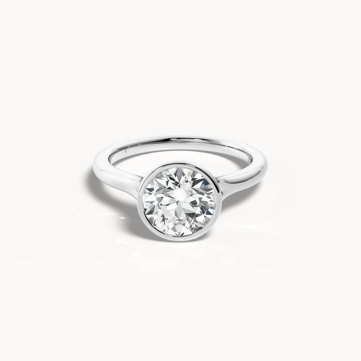 Bezel Verlobungsring Rund