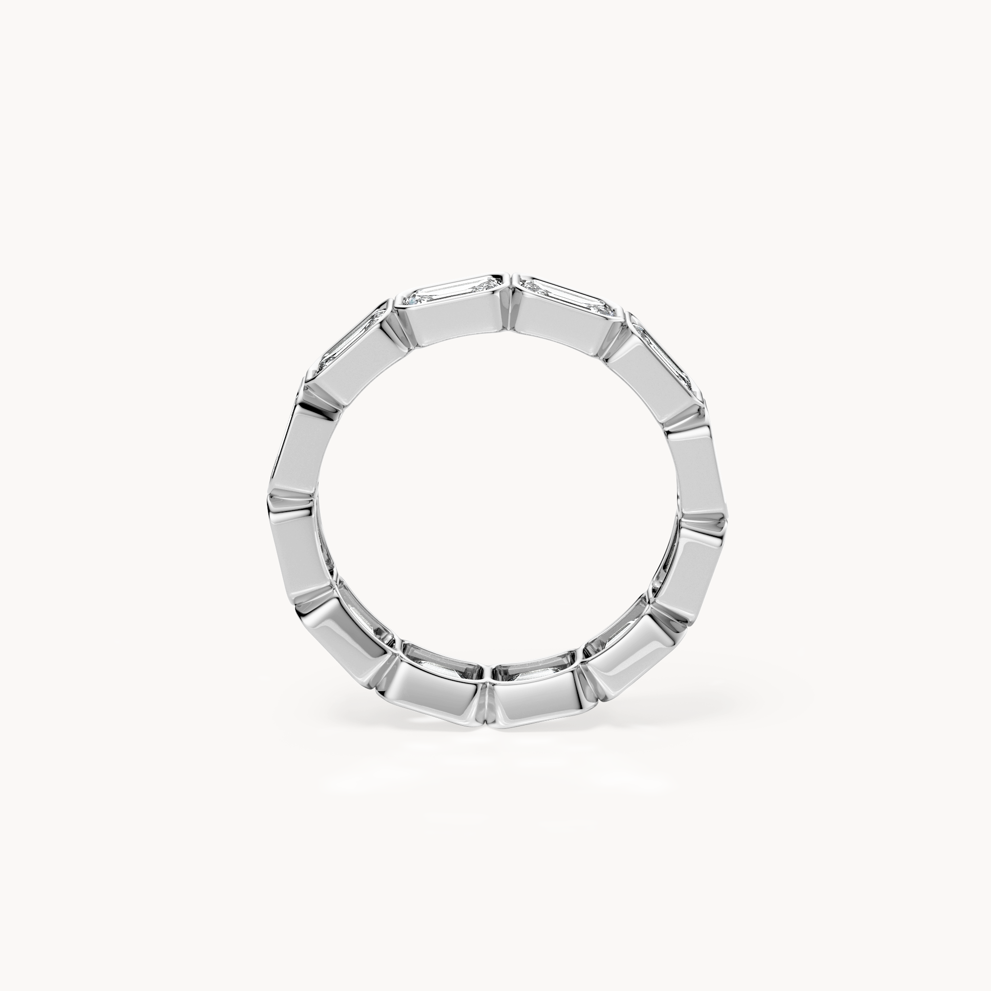 Bezel Emerald Cut Eternity Ring