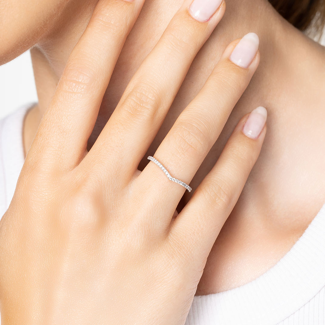 Half Pavé Ring