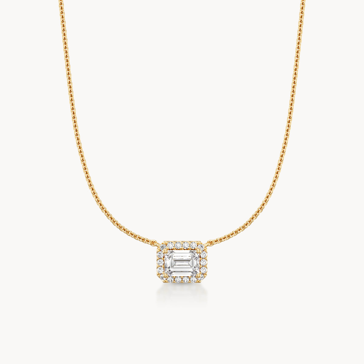 Halo Necklace Emerald