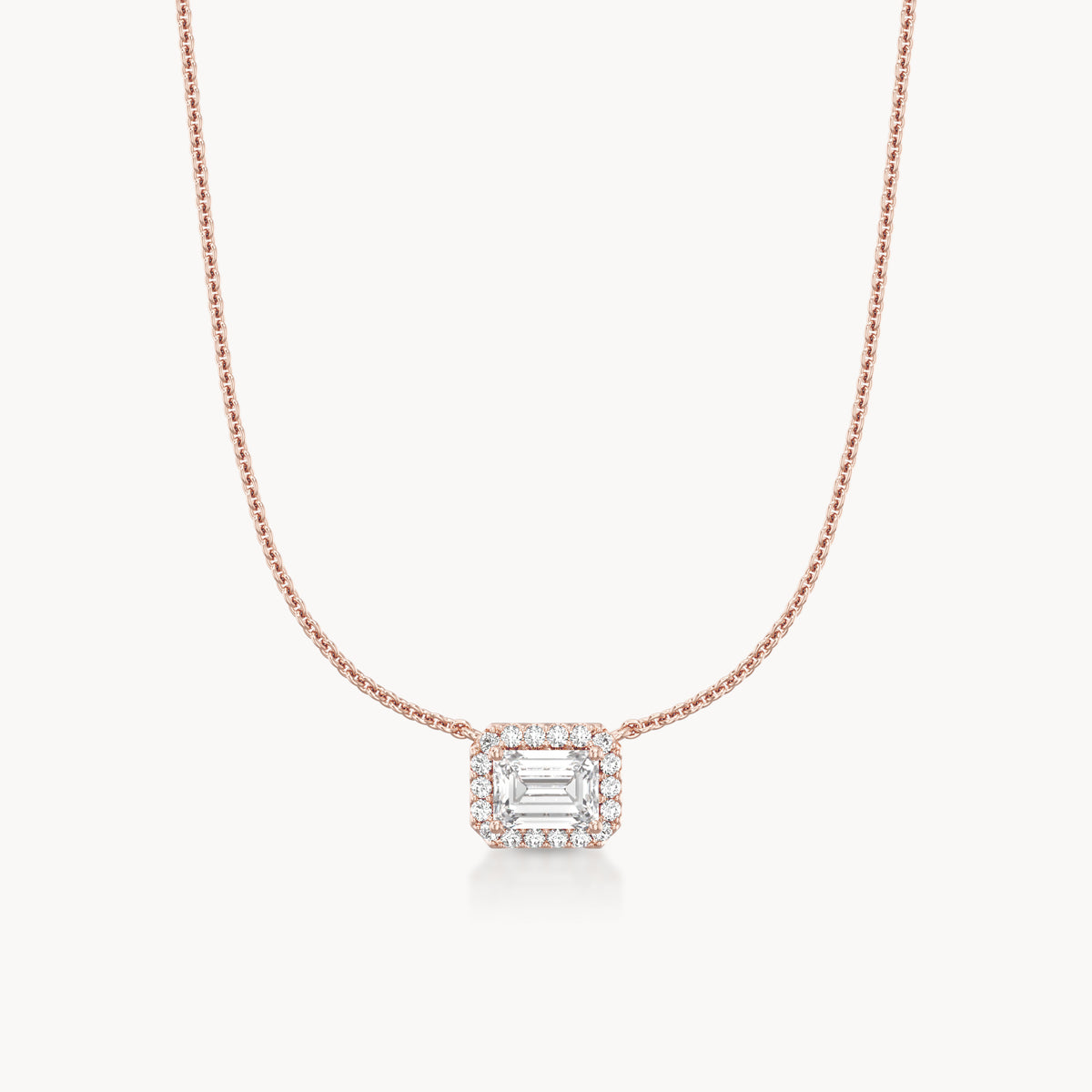 Halo Necklace Emerald