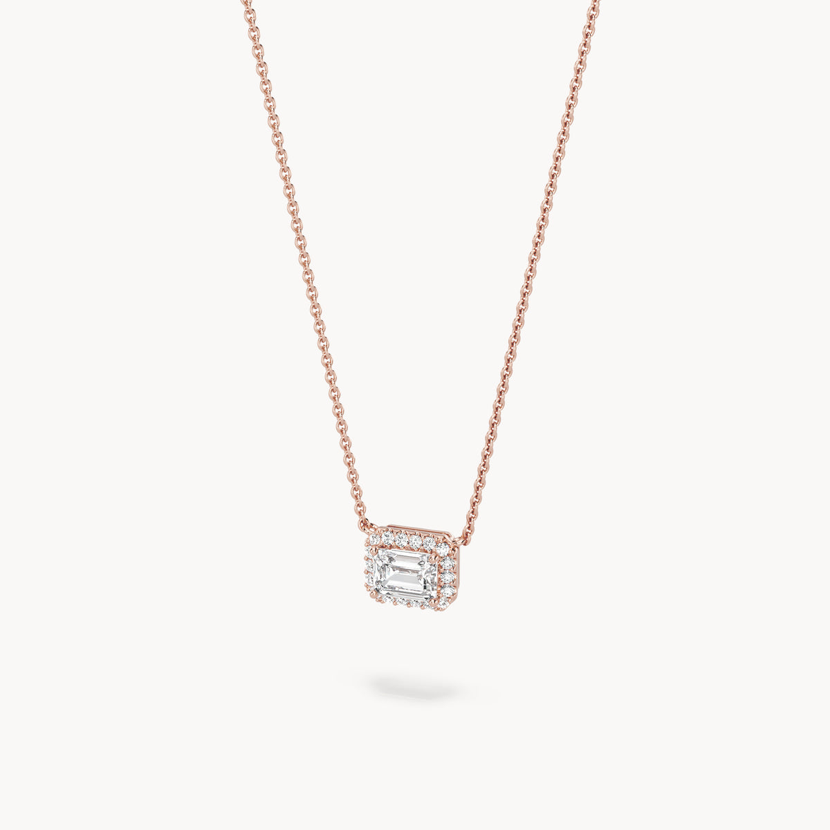 Halo Necklace Emerald