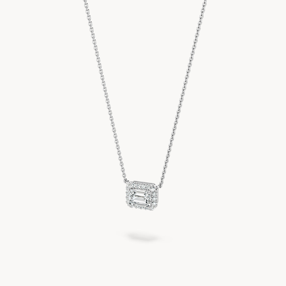 Halo Necklace Emerald