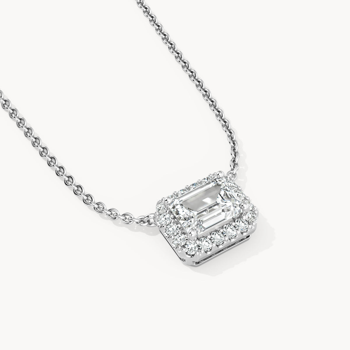 Halo Necklace Emerald