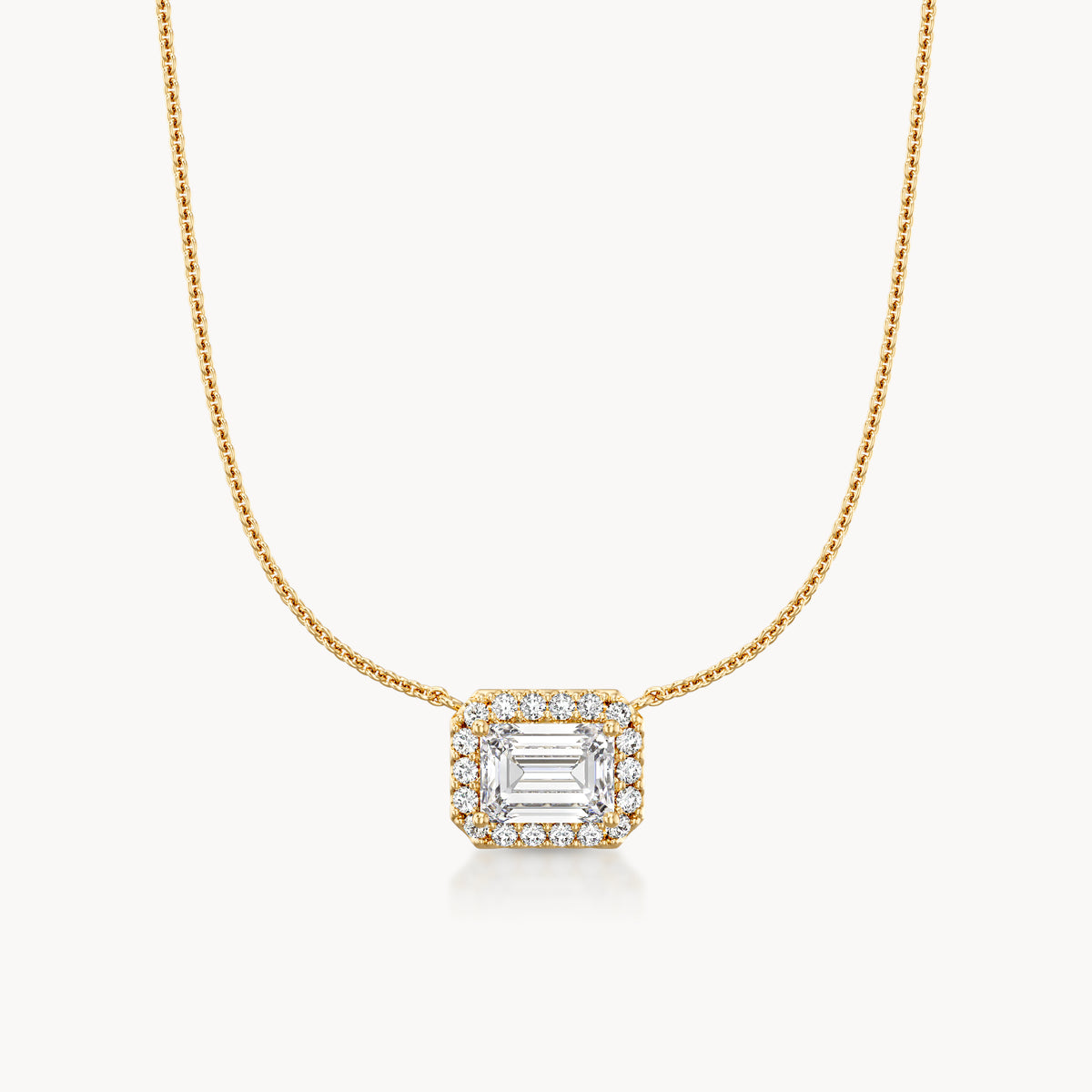 Halo Necklace Emerald