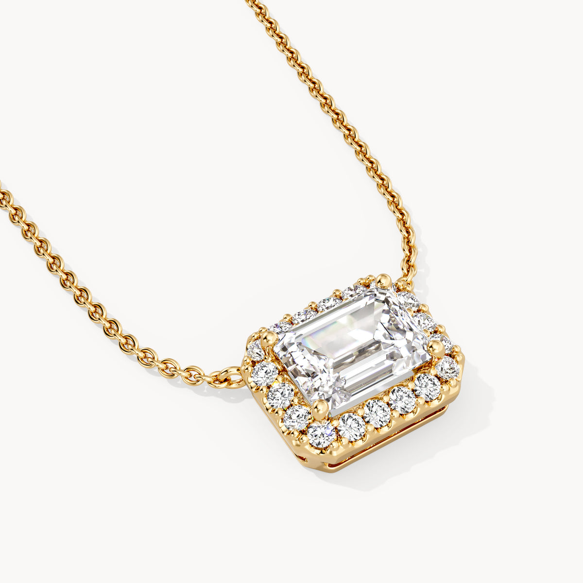 Halo Necklace Emerald