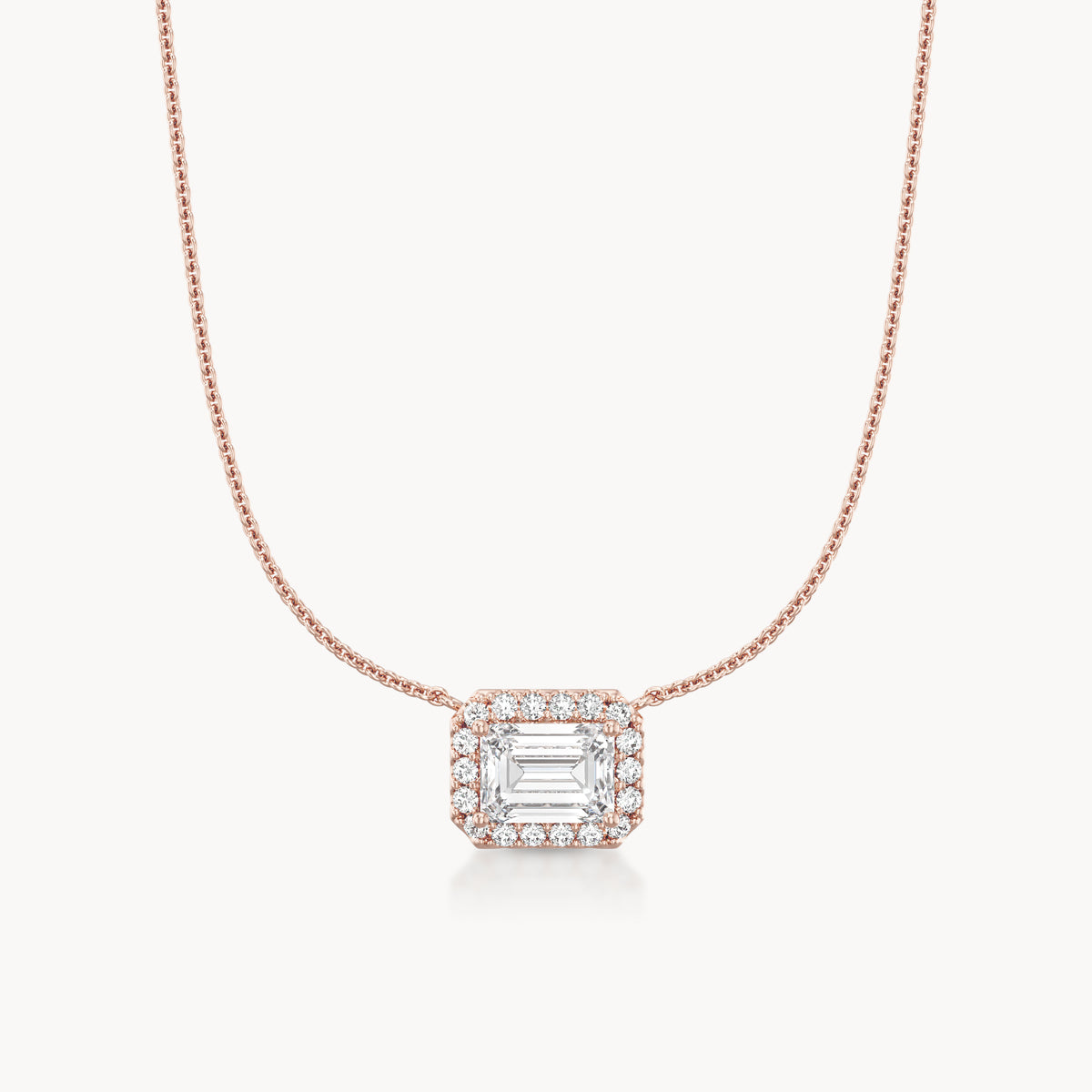 Halo Necklace Emerald