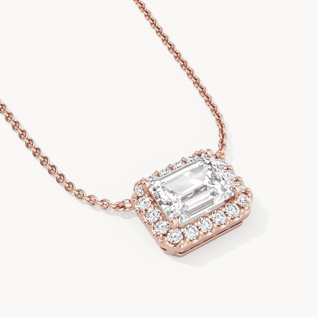 Halo Necklace Emerald