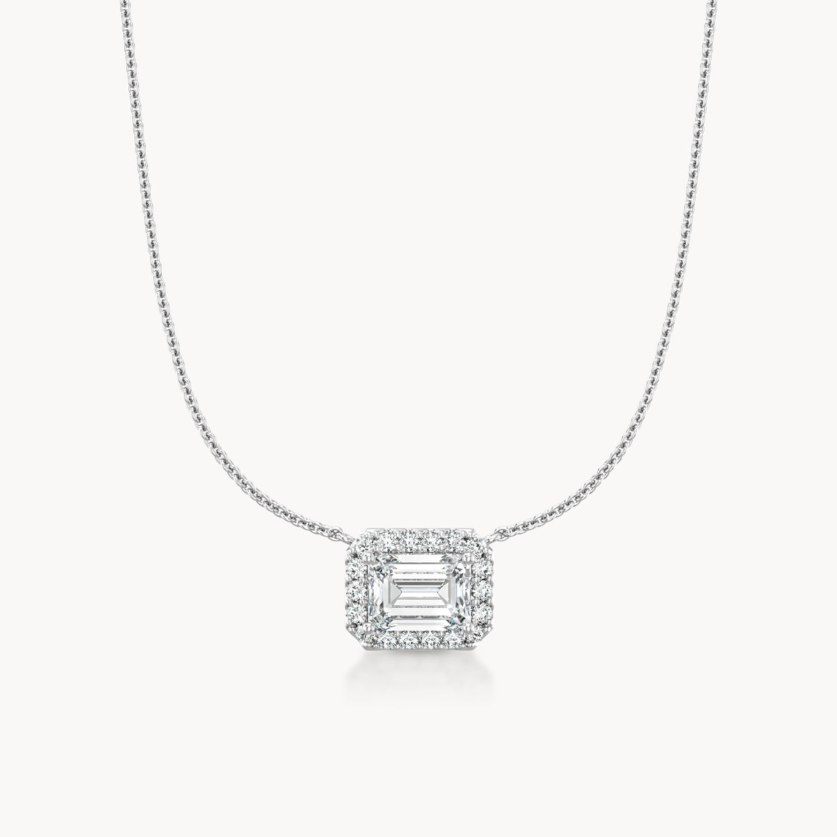 Halo Necklace Emerald