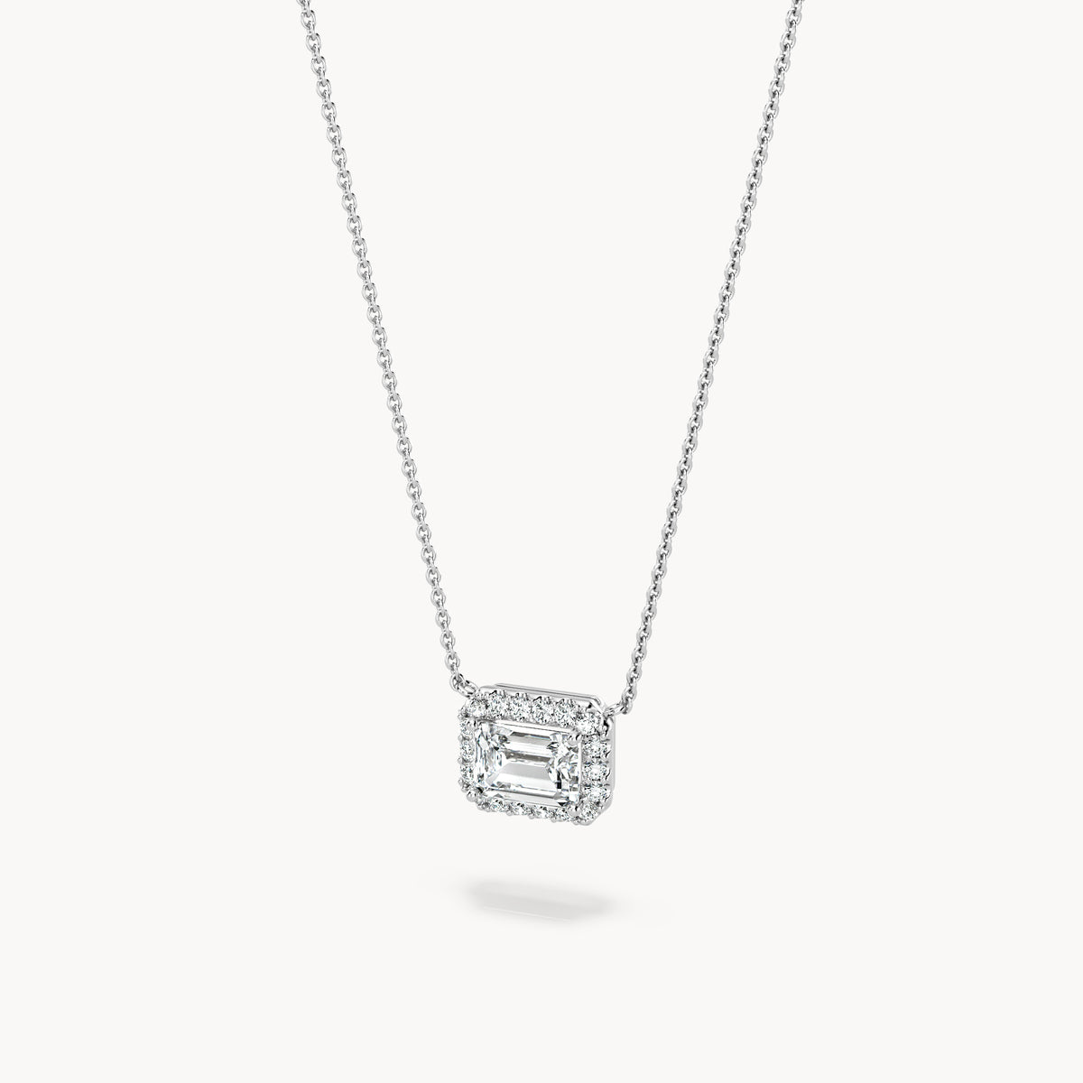 Halo Necklace Emerald