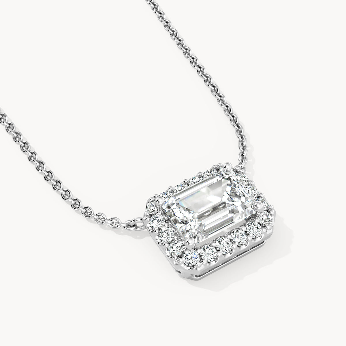 Halo Necklace Emerald