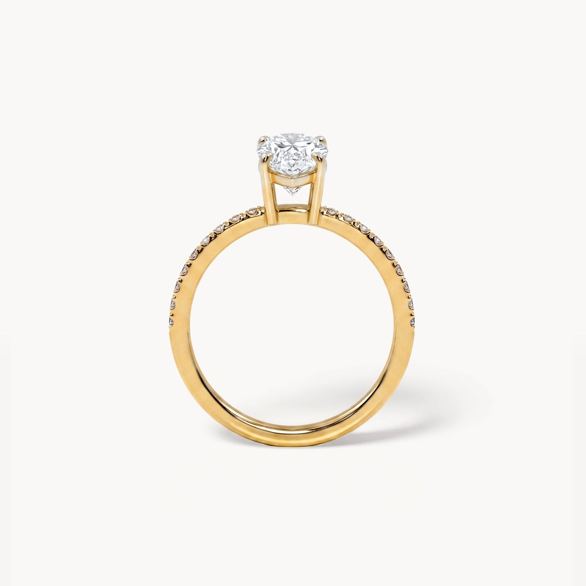 Rome Pavé Verlobungsring 0,50ct. in 18kt. Gelbgold, stehend frontal