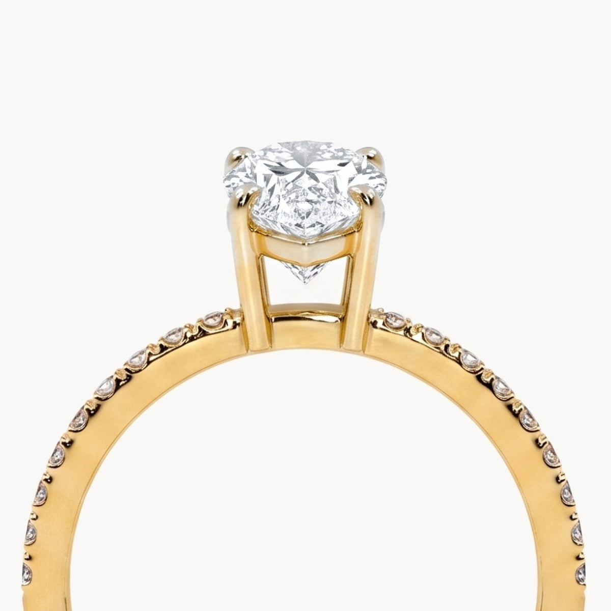 Rome Pavé Verlobungsring 0,50ct. in 18kt. Gelbgold, Detailaufnahme