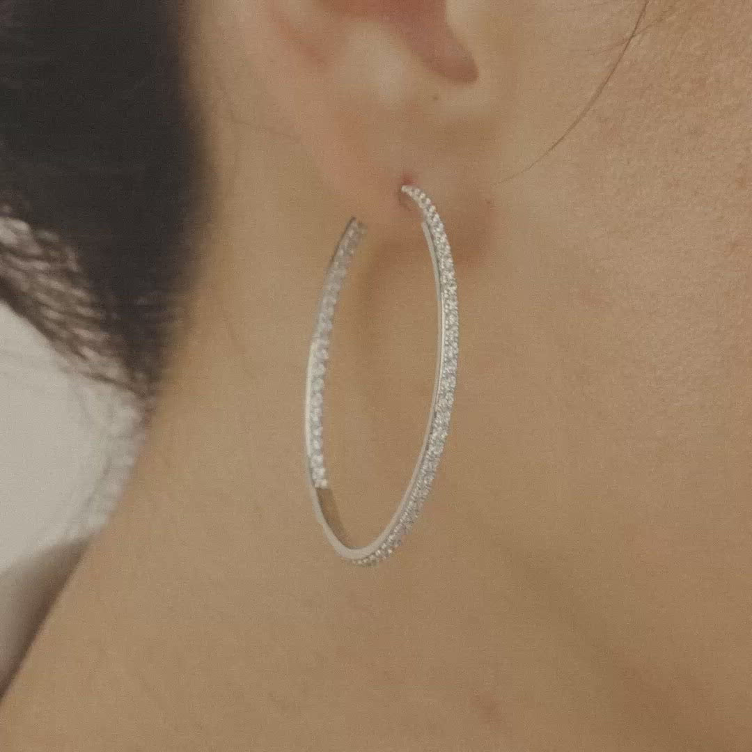 VEYNOU Cleo Creole 14kt. Roségold 1,60 ct. synthetische Diamanten Video am Model