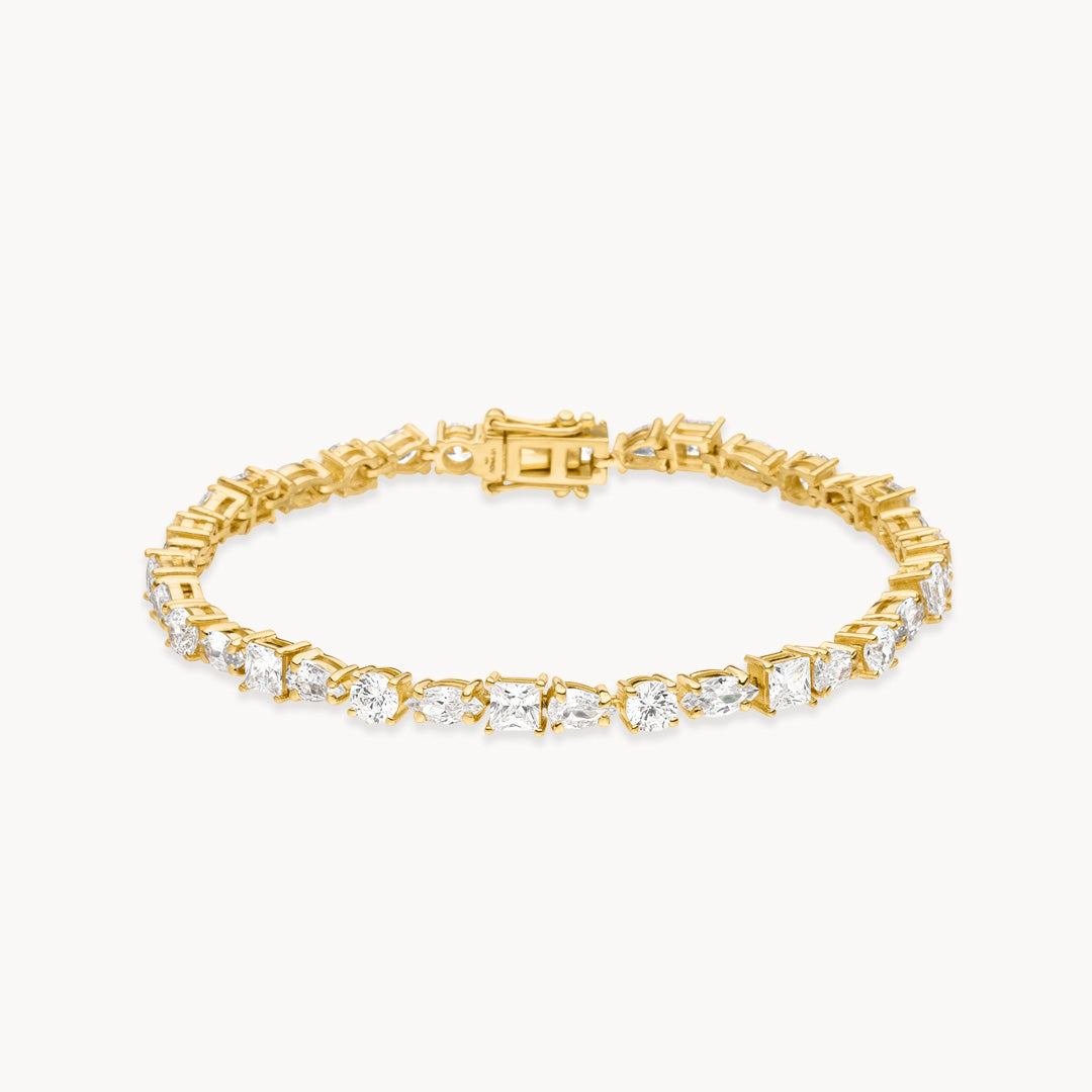 VEYNOU Theia bracelet with 8.50 ct. lab-grown diamonds in 18k yellow gold and various diamond cuts combined