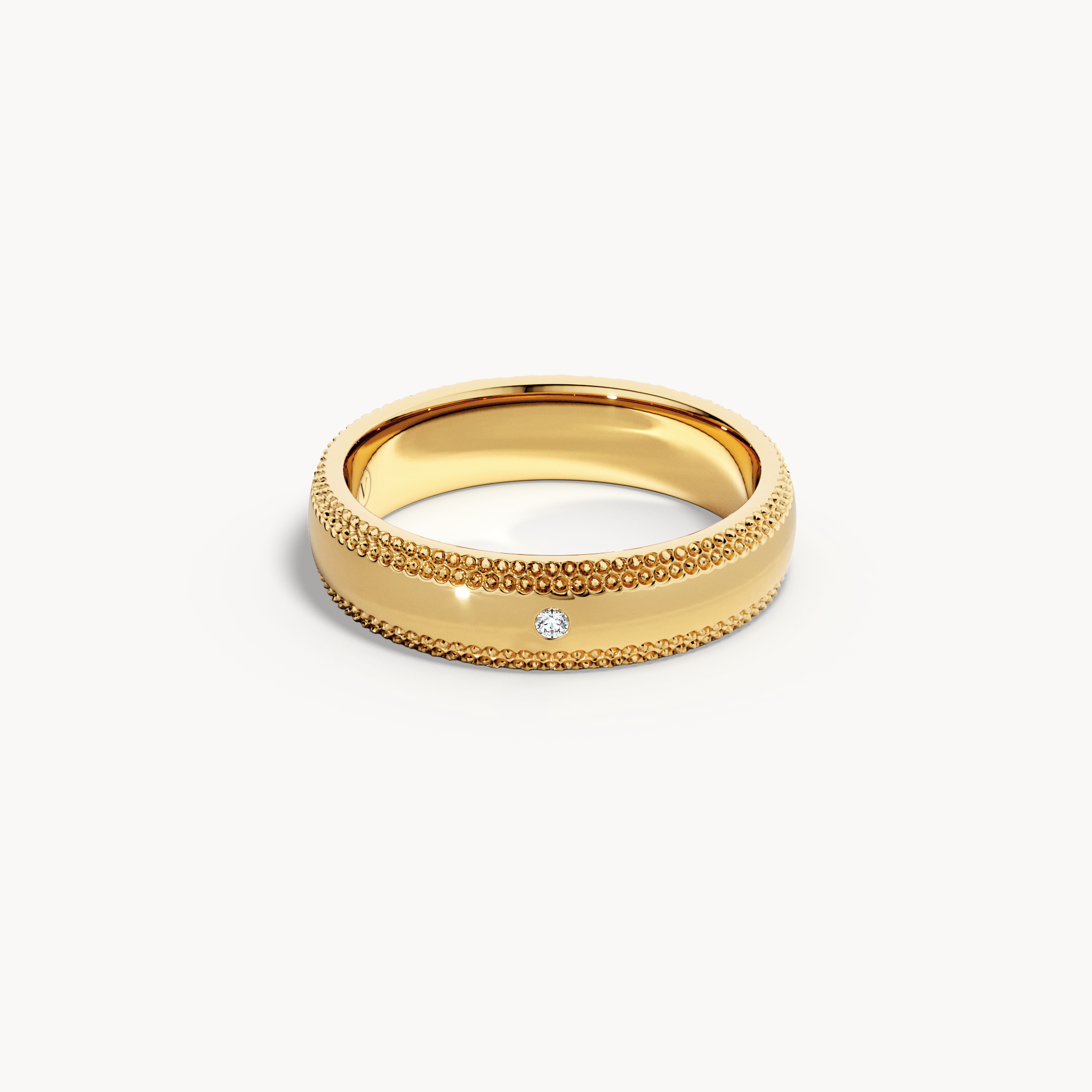 Milgrain Solitaire Wedding Band