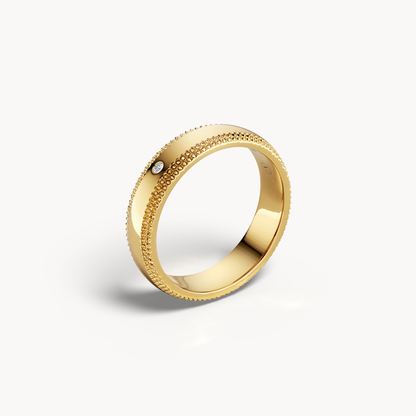 Milgrain Solitaire Wedding Band
