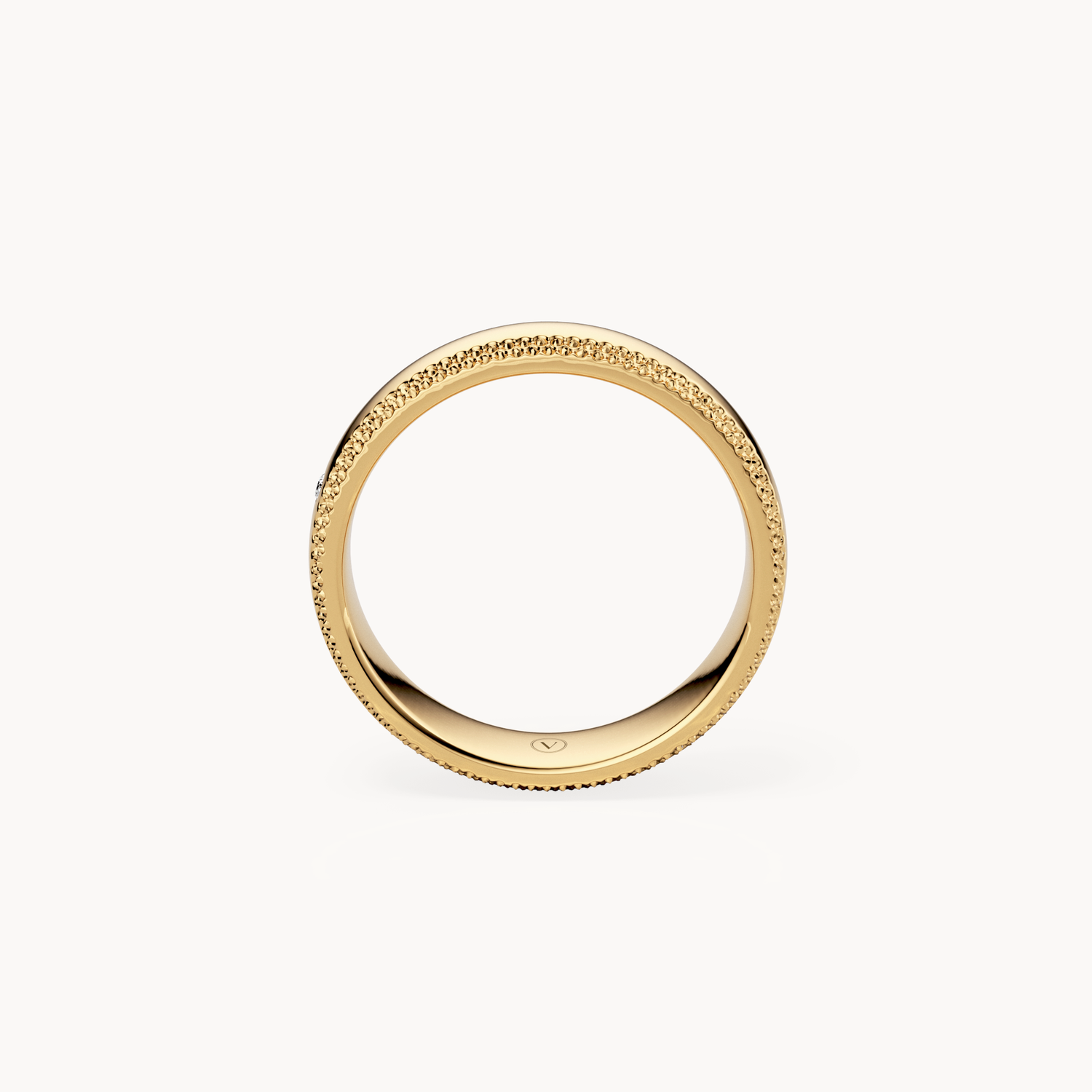 Milgrain Solitaire Wedding Band