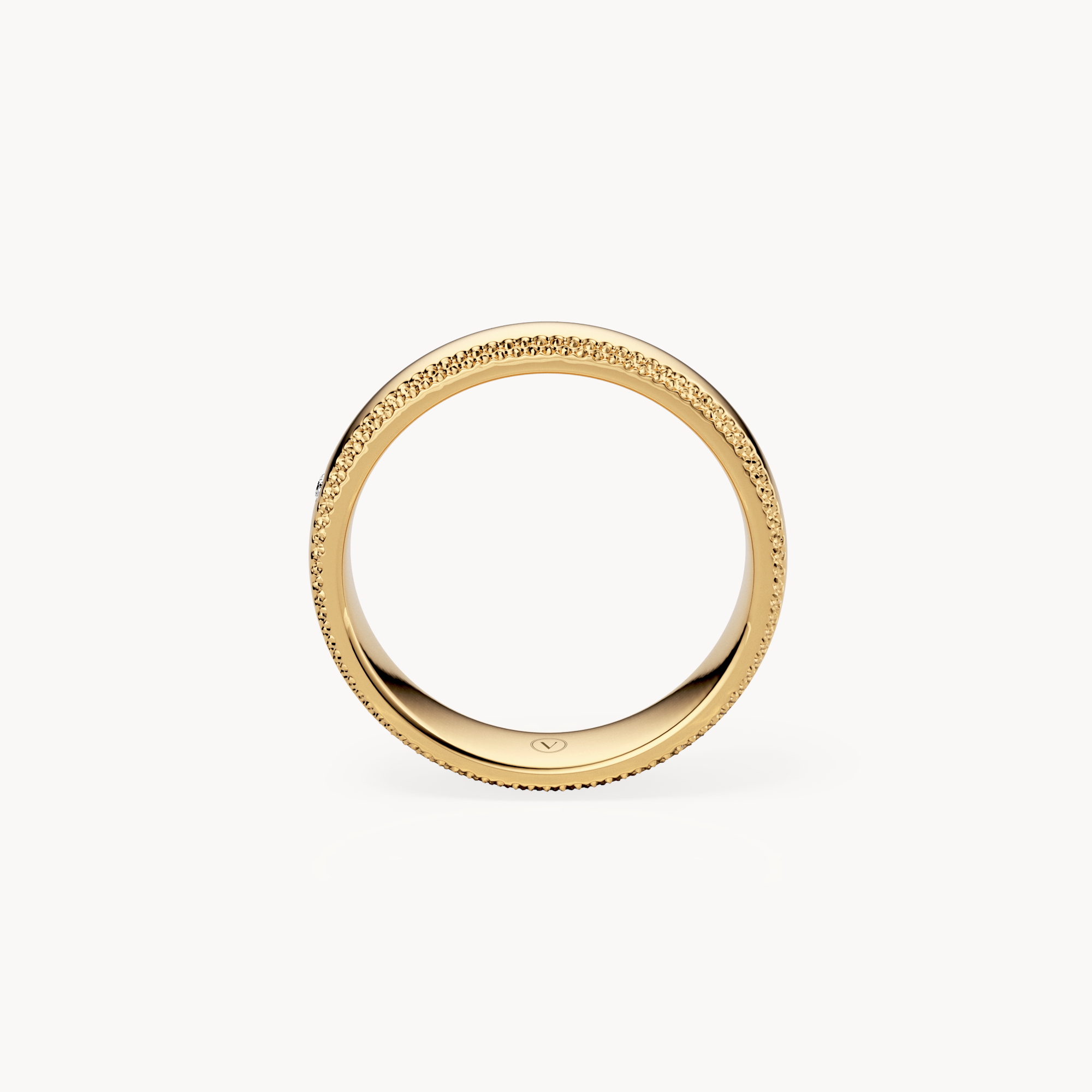 Milgrain Solitaire Wedding Band