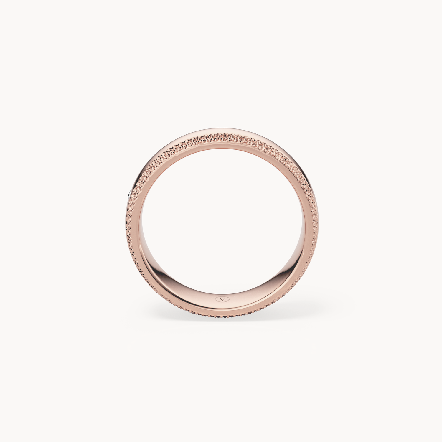 Milgrain Solitaire Wedding Band