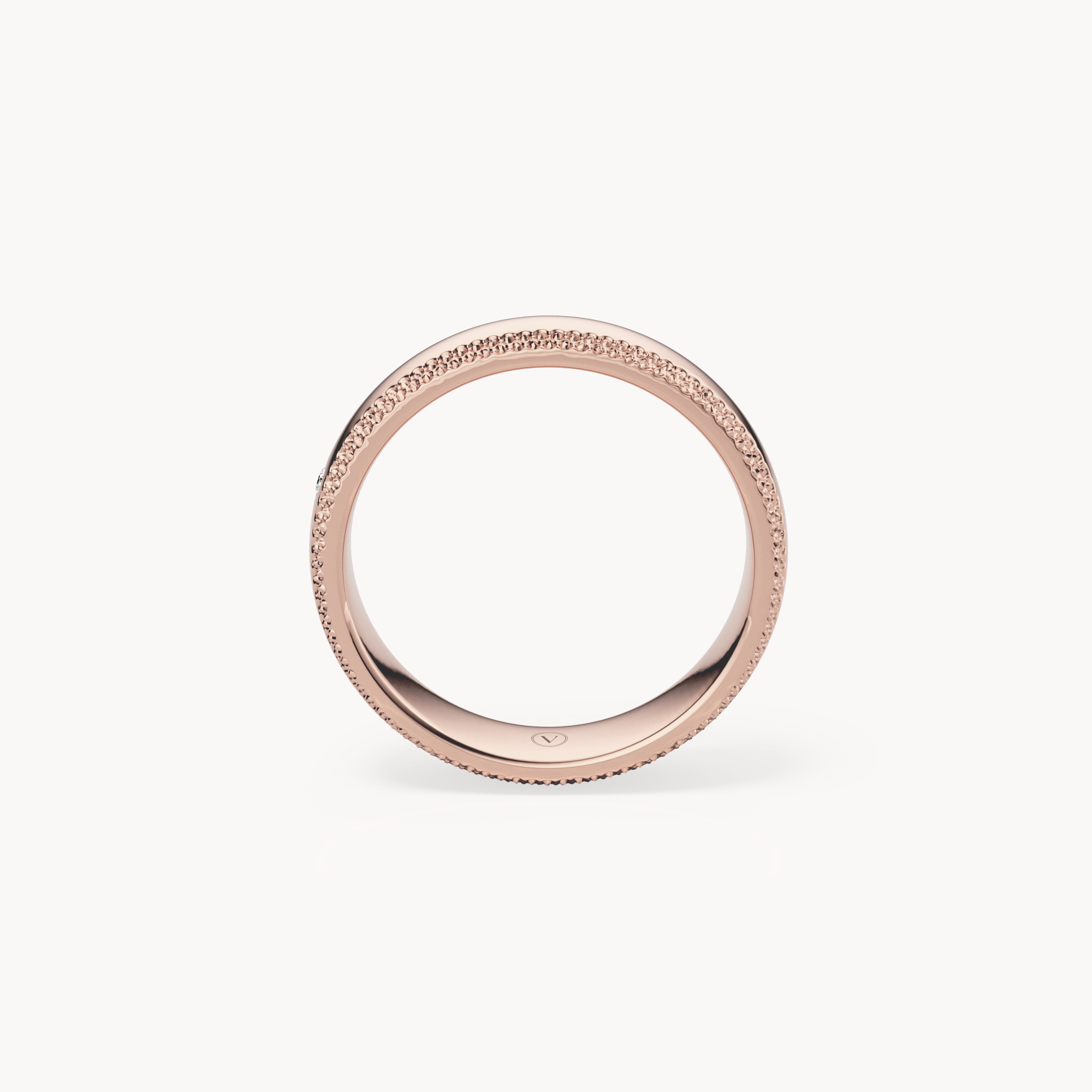 Milgrain Solitaire Wedding Band
