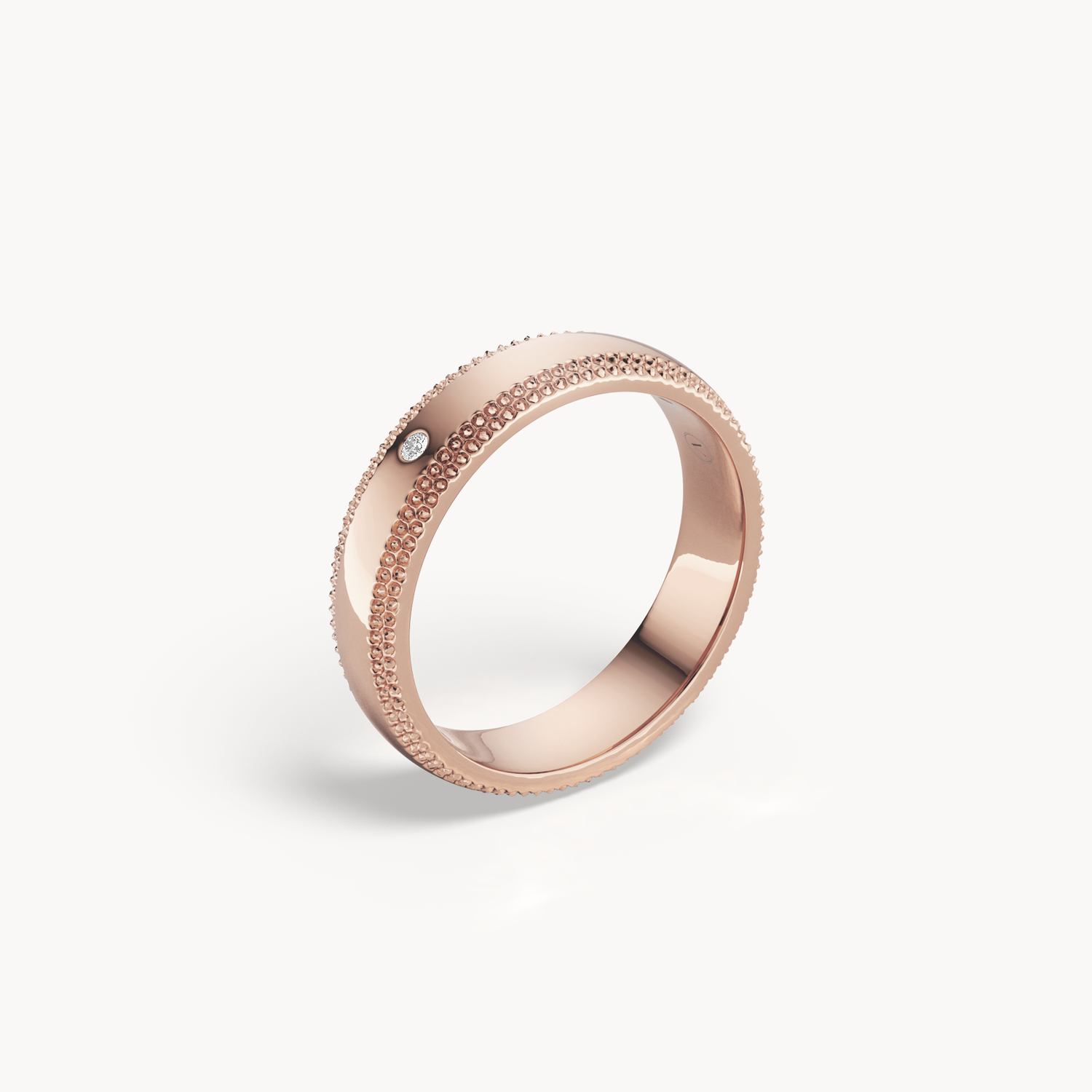 Milgrain Solitaire Wedding Band
