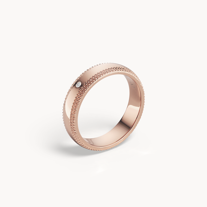 Milgrain Solitaire Wedding Band