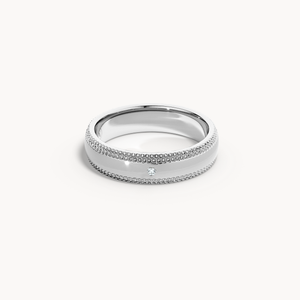 Milgrain Solitaire Wedding Band