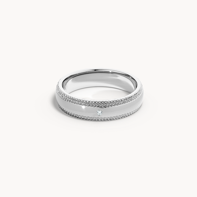 Milgrain Solitaire Wedding Band