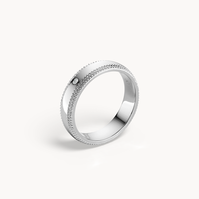 Milgrain Solitaire Wedding Band